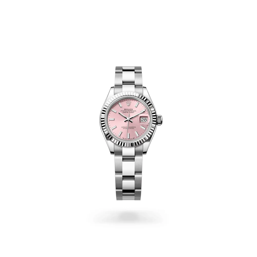 Rolex Lady-Datejust Oyster, 28 mm, Oystersteel and white gold, White Rolesor, Pink dial