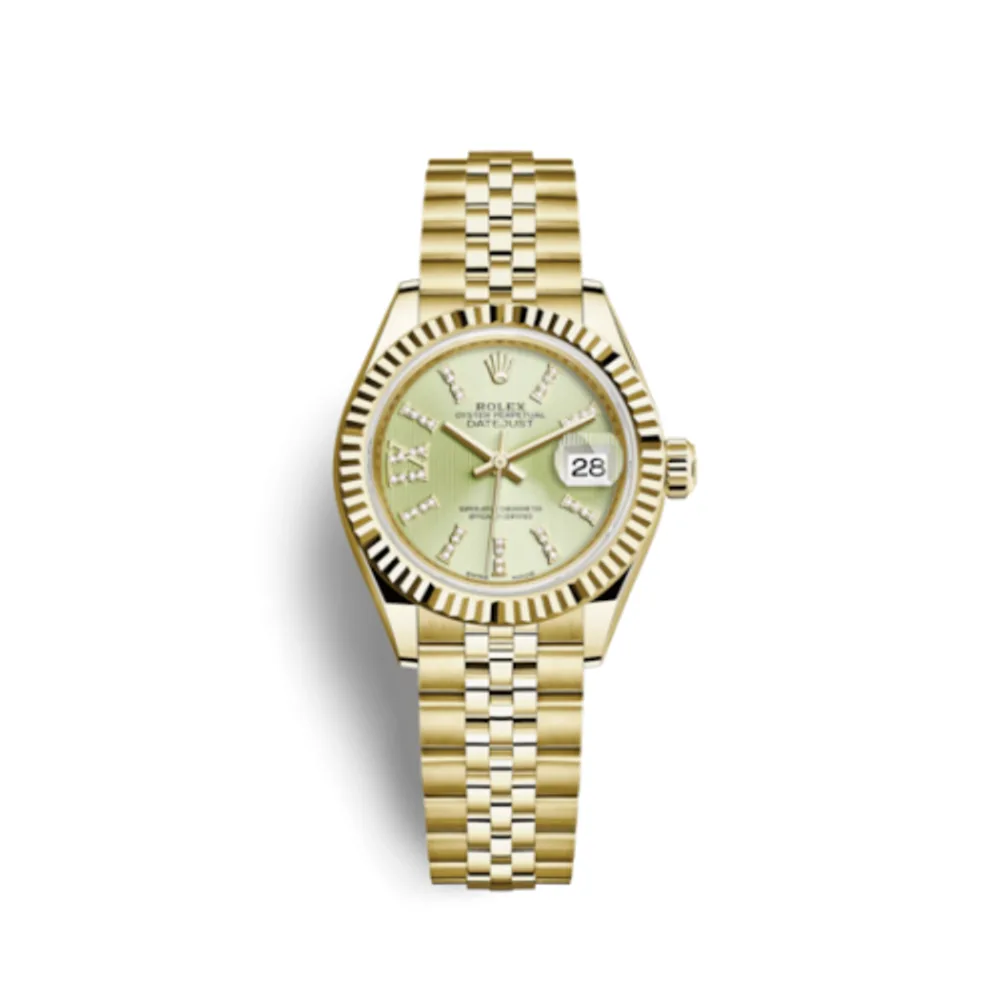 Rolex Lady-Datejust 28 Yellow Gold Fluted / Jubilee / Champagne Diamond