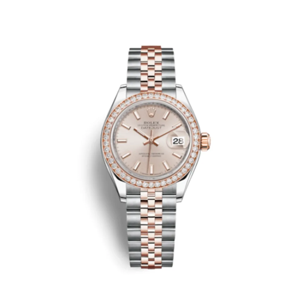 Rolex Lady-Datejust 28 Rolesor Rose Diamond / Jubilee / Sundust