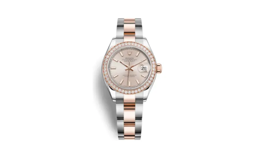 Rolex Lady-Datejust 28 Rolesor Rose Diamond / Oyster / Sundust