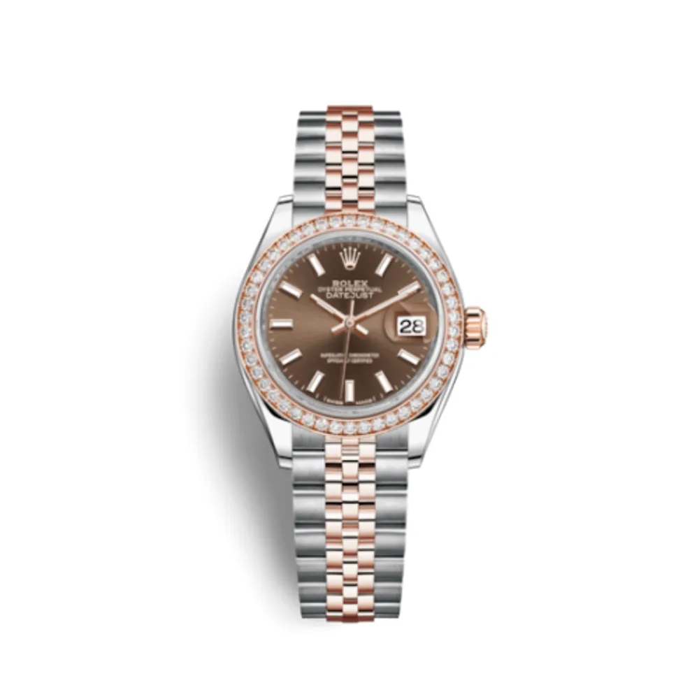 Rolex Lady-Datejust 28 Rolesor Rose Diamond / Jubilee / Chocolate
