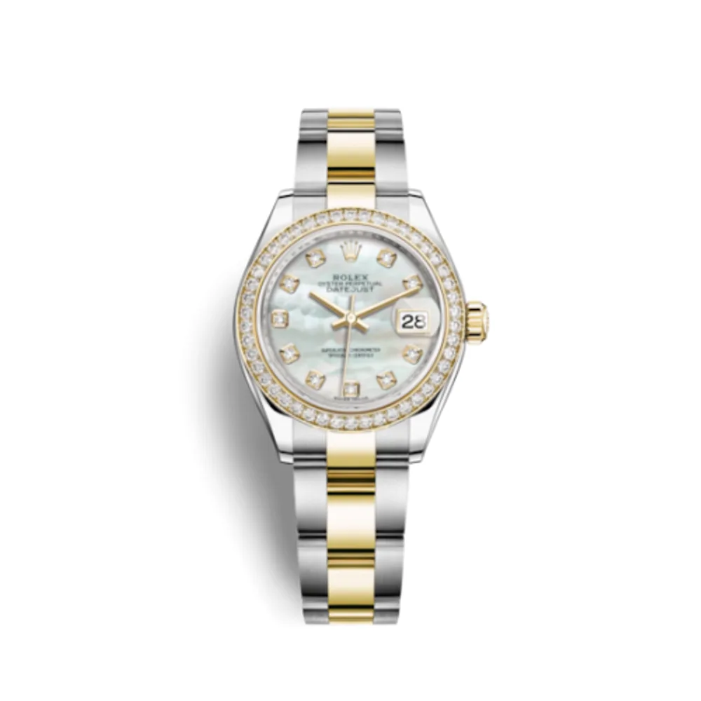 Rolex Lady-Datejust 28 Rolesor Yellow Diamond / Oyster / MOP