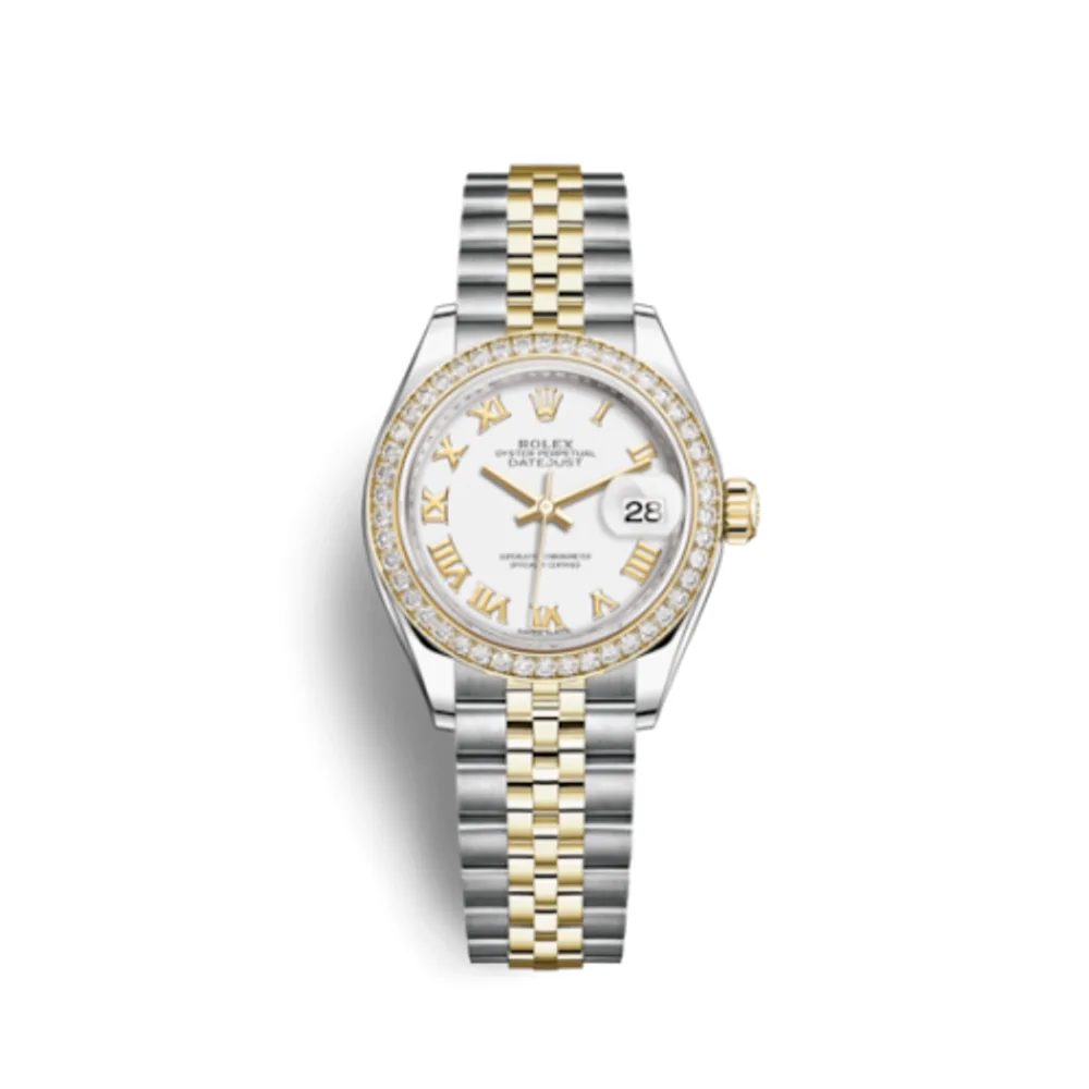 Rolex Lady-Datejust 28 Rolesor Yellow Diamond / Jubilee / White Roman