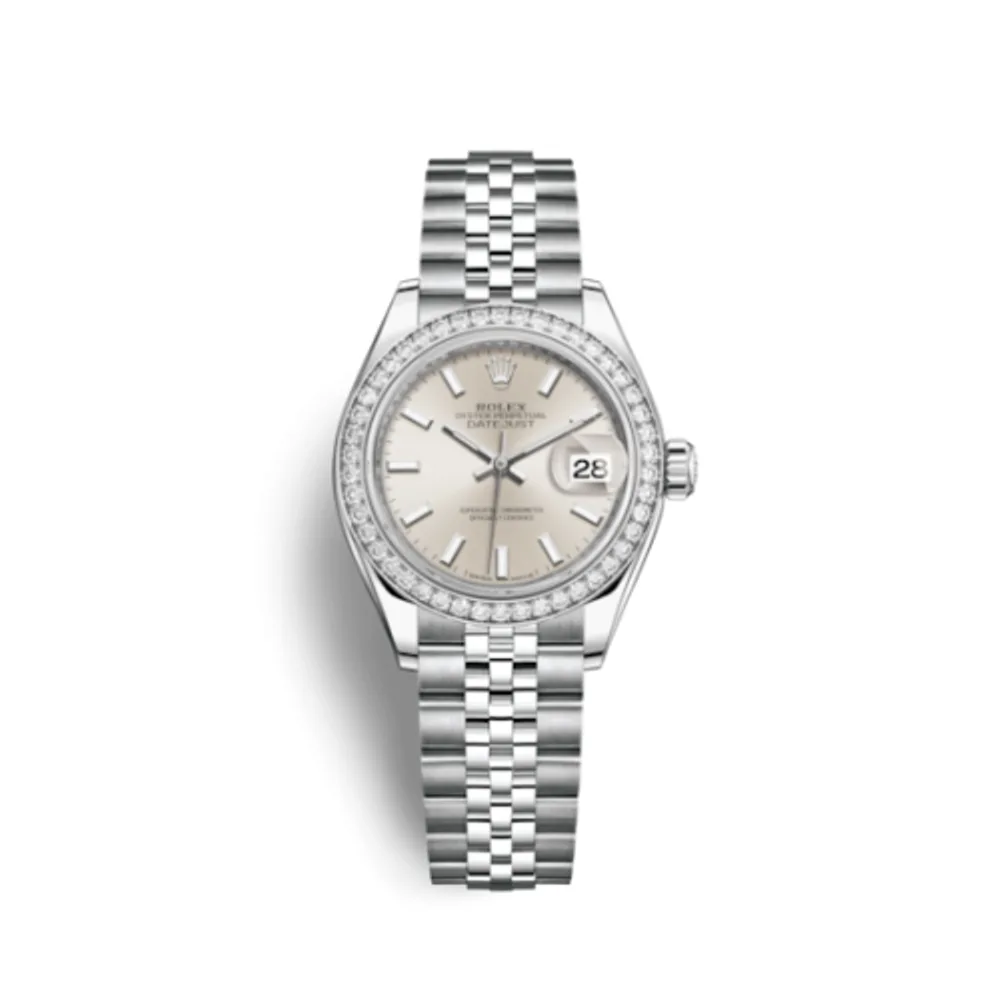 Rolex Lady-Datejust 28 Stainless Steel / Diamond / Silver / Jubilee