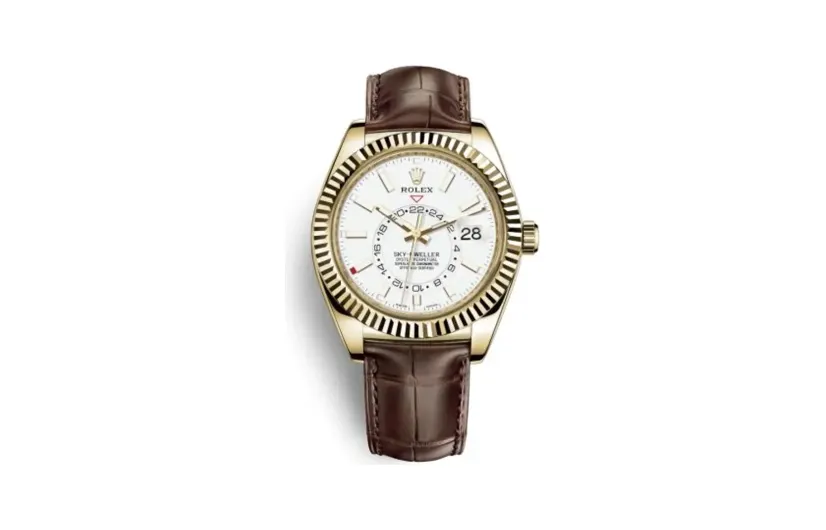 Rolex Sky-Dweller Yellow Gold / White / Alligator