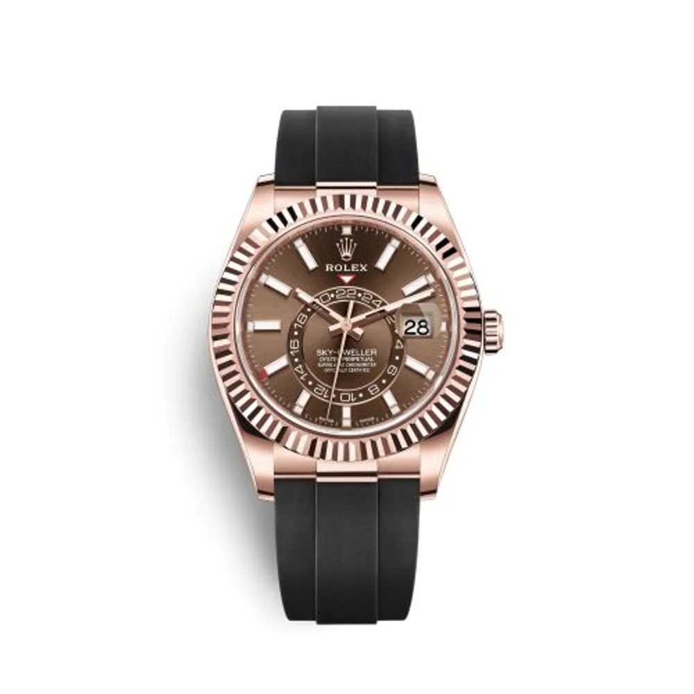 Rolex Sky-Dweller Everose / Chocolate / Oysterflex