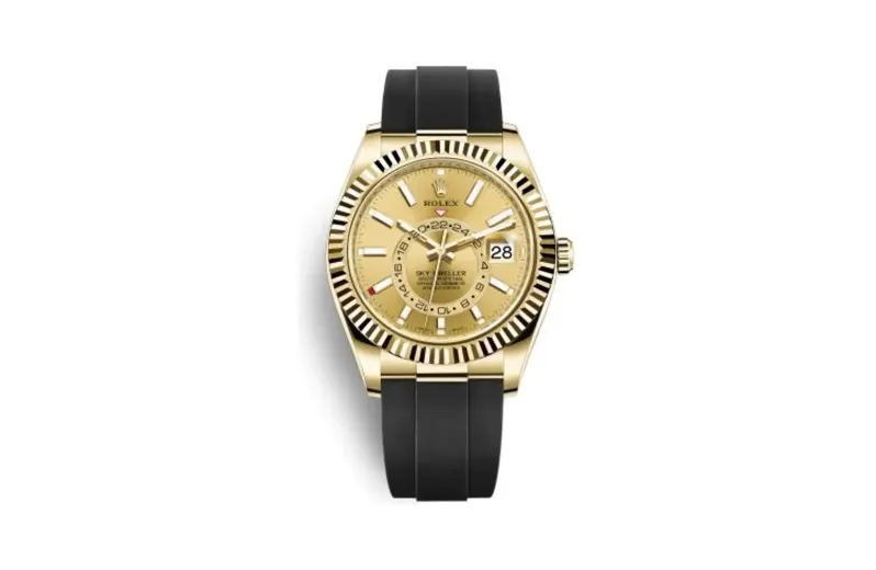 Rolex Sky-Dweller Yellow Gold / Champagne / Oysterflex