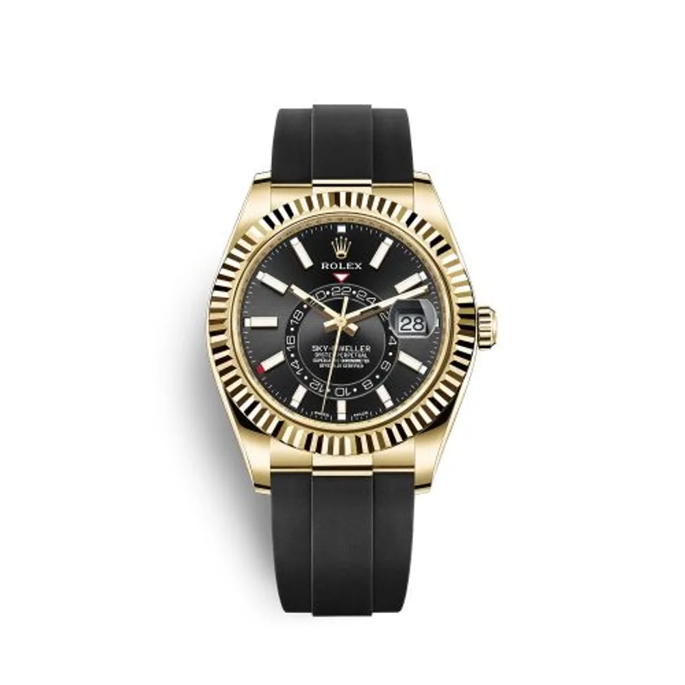Rolex Sky-Dweller Yellow Gold / Black / Oysterflex