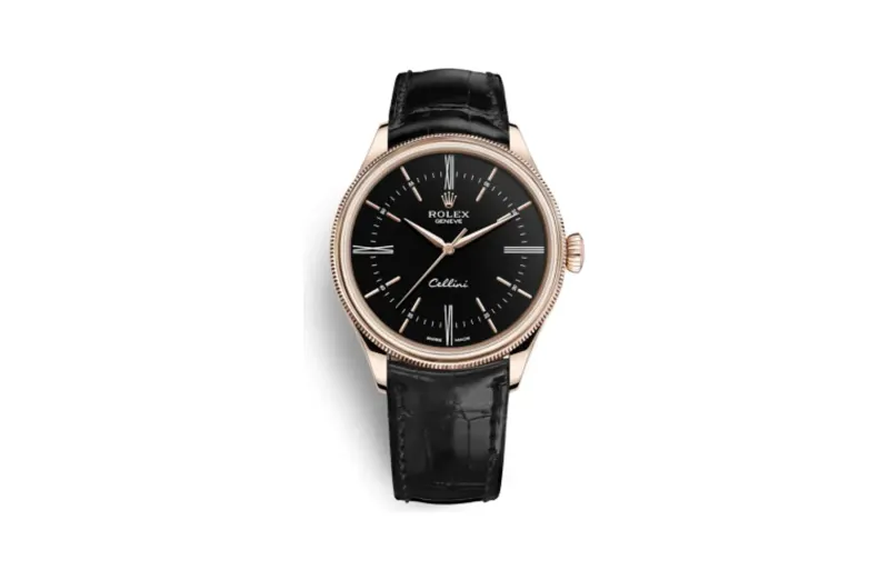 Rolex Cellini Time Everose / Black / Alligator Black