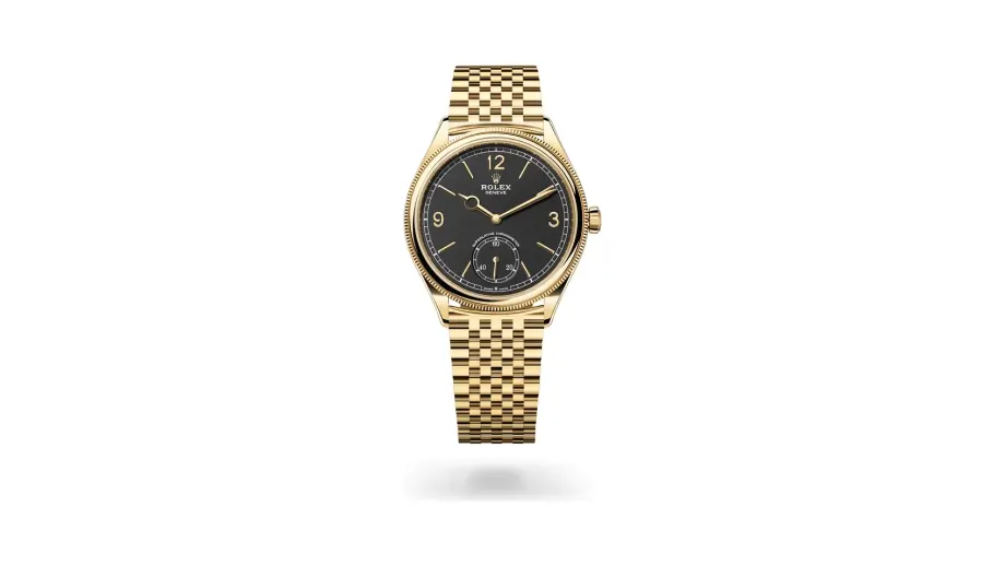 Rolex Perpetual 1908, 18 kt yellow gold, Intense black dial