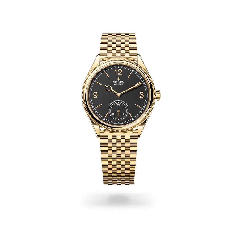 Rolex Perpetual 1908, 18 kt yellow gold, Intense black dial