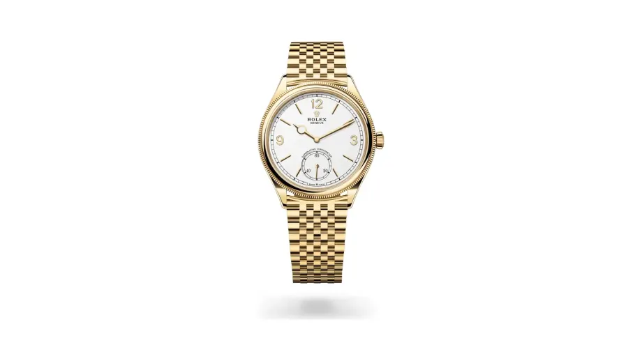 Rolex Perpetual 1908, 18 kt yellow gold, Intense white dial