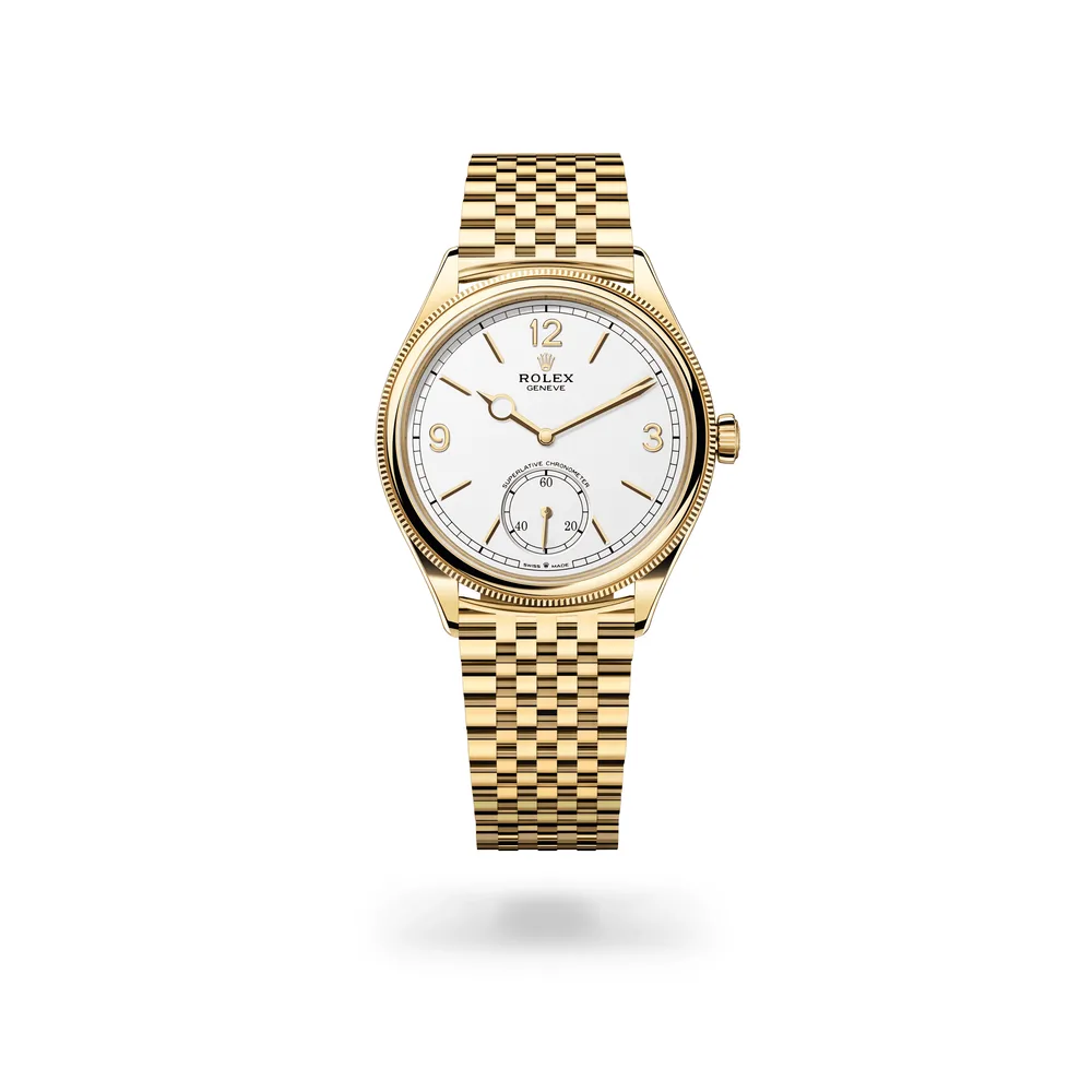 Rolex Perpetual 1908, 18 kt yellow gold, Intense white dial