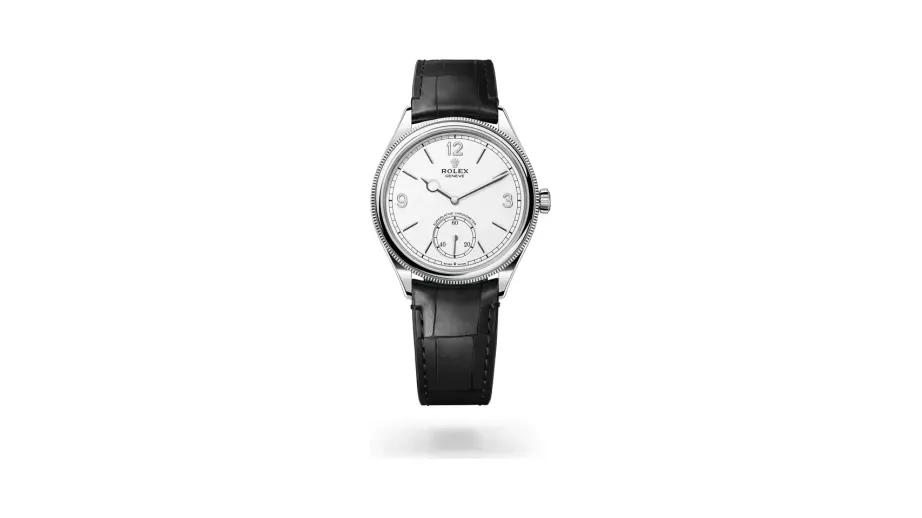 Rolex Perpetual 1908, 18 kt white gold, Intense white dial